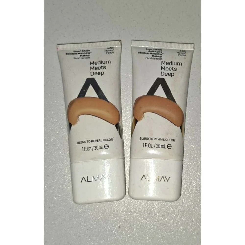 Almay Smart Shade Foundation Lot of 2 Skintone Matching Anti-Aging NEW Medium